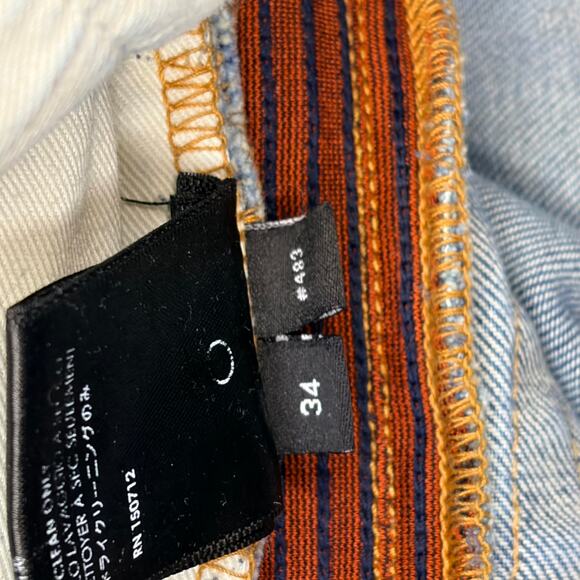 Amiri Men’s Skinny Jeans Size 34 Light Wash w/ Dual Zipper Detailing - Picture 11 of 16